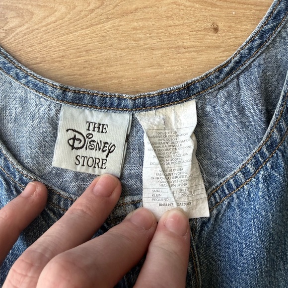 Vintage Disney Store Winnie the Pooh Denim Midi Dress Small Button Front - Picture 4 of 8